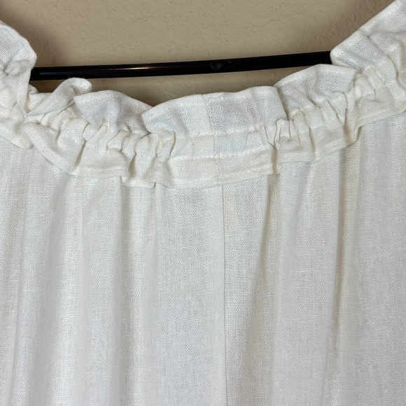 NWT 52seven Ivory Linen Blend Tiered Sleeveless Halter Neckline Midi Dress - Picture 12 of 16